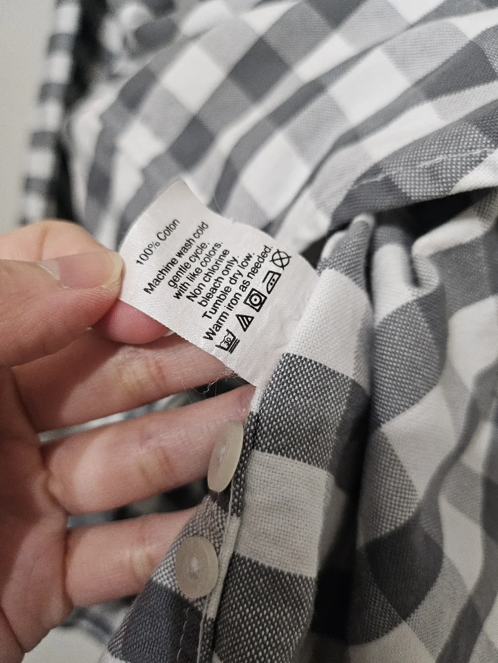 J.Crew Slim‎ Fit Oxford Shirt Mens M Gray White Gingham Plaid Button Down